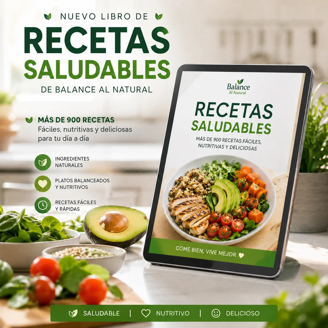 Recetario Antiinflamatorio +900 recetas fáciles y deliciosas - Balance al Natural